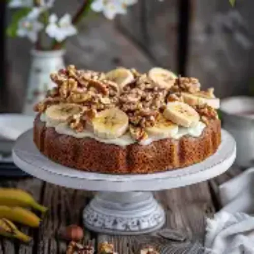 Banana walnut cake